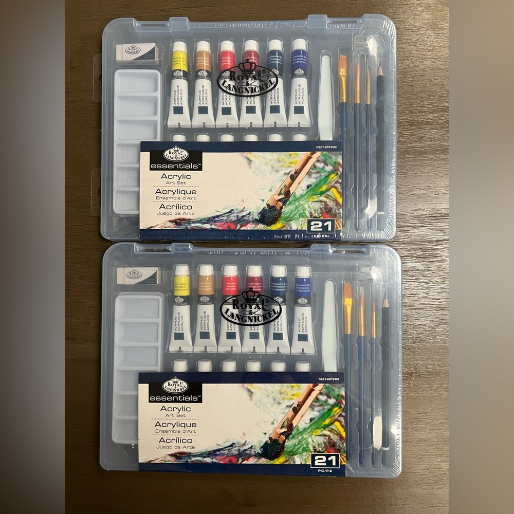 2 Brand New Royal Langnickel acrylic art sets 21pieces each